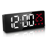 Relógio Mesa Espelhado Led Digital Despertador