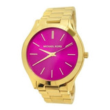 Relógio Michael Kors Mk3264 Runway Pink Dourado Original