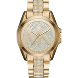 Relógio Michael Kors Mk6487 Gold Cravejado Feminino Cor Da Correia Dourado