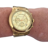 Relógio Michael Kors Mk8077 Oversized Unissex Dourado