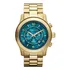 Relógio Michael Kors Mk8315 World Hunger Original Runway Cor Da Correia Dourado Cor Do Bisel Dourado Cor Do Fundo Turquesa