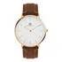 Relógio Minimalista Marrom Pulseira De Couro Bronx Rosé 40mm
