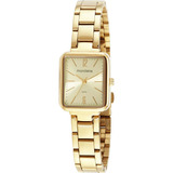 Relógio Mondaine Feminino Dourado Quadrado Casual 32377lpmv