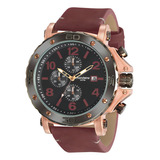 Relogio Mondaine Masculino 99506gpmvur1 Cronógrafo Bronze Cor Da Correia Vinho Cor Do Bisel Chumbo Cor Do Fundo Preto