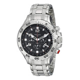 Relógio Nautica Prata Fundo Preto Masculino Aço Outlet