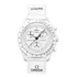 Relógio Omega X Swatch Modelo So33w700 Pulseira Branca Moldura Branca Caixa Branca Fundo Branco