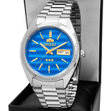Relógio Orient Automático Prata Fundo Azul