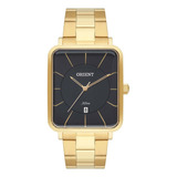 Relógio Orient Ggss1020 Feminino Quadrado Dourado Fundo Preto Luxo