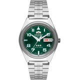 Relógio Orient Masculino Automático 469ss083 E2sx Verde Cor Da Correia Prateado Cor Do Bisel Prateado