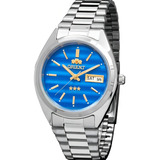 Relogio Orient Masculino Automatico Fundo Azul 469wa3 A1sx Correia Prateado