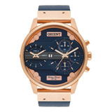 Relógio Orient Masculino Azul Rose 4 7cm Cronógrafo