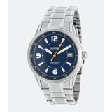 Relógio Orient Masculino Prata - Mbss1269 P2sx Cor Da Correia Prateado Cor Do Fundo Azul