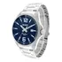 Relógio Orient Masculino Prata Fundo Azul Mbss1275 D2sx Cor Da Correia Prateado Cor Do Bisel Prateado