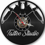 Relógio Parede Estúdio Tatuagem Tatoo Vinil Lp Decoração