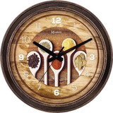 Relogio Parede Herweg 660006 245 Cozinha Marrom Madeira 37cm