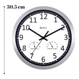 Relógio Parede Herweg Temperatura Umidade Ar 6723 21 Branco Cor Da Estrutura Prateado