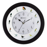 Relógio Parede Preto Canto De Pássaros Brasileiros Herweg