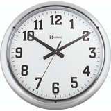 Relógio Parede Silencioso Contínuo Cromado 40cm Herweg 6128s