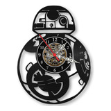 Relógio Parede Star Wars Bb8 Filmes Series Tv Disco Vinil