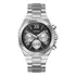 Relógio Prateado Masculino Guess Surge. Pulseira De Prata, Moldura Prateada, Fundo Preto
