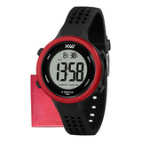 Relógio Preto X-watch Mini X Xkppd067w Bxpx Original Cor Do Bisel Vermelho Cor Do Fundo Claro