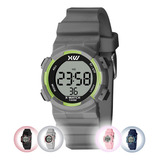 Relógio Pulso Infantil Digital Silcone Prova Dágua Esportivo Cor Xkppd110 Bxgx - Cinza