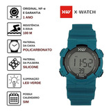 Relógio Pulso X watch Esportivo Infantil Digital Prova Dágua Cor Xkppd105 Azul Cor Do Fundo Lcd Positivo
