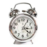 Relógio Retrô Despertador Pilha Com 2 Sinos Som Muito Alto