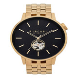 Relógio Rip Curl Masculino Automático Detroit A3102 146 Cor Da Correia Dourado Cor Do Bisel Dourado Cor Do Fundo Preto