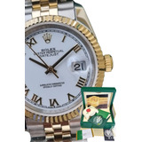 Relógio Rolex Datejust Branco Misto 36mm Base Eta 3035 Caixa