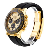 Relógio Rolex Daytona Dourado Pulseira Borracha