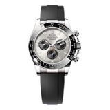 Relógio Rolex Daytona Ouro Branco 40mm Borracha Promoção