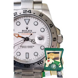 Relogio Rolex Explorer 2 Branco Safira Base Eta 2840 caixa