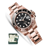 Relógio Rolex Gmt-master Rose Na Moda Celebridades Completo