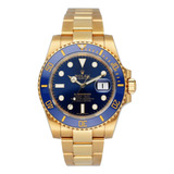 Relógio Rolex Submariner Banho Ouro 18k Com Caixa