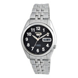 Relógio Seiko 5 Snk381k1 Automático 21 Rubis Aço Calendário Fundo Transparente