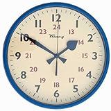 Relógio Silencioso De Parede Analógico Redondo 30cm Azul Wincy