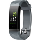 Relógio Smart Tracker Fitness Inteligente Id131 Letscom Gray Caixa Preto Pulseira Cinza