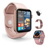 Relógio Smartwatch Feminino Hw16 Tela Infinita 2 Pulseiras Cor Da Caixa Rosa