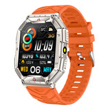 Relógio Smartwatch Haiz Sport Pro Tela 2 1 Faz Ligações Caixa Laranja Pulseira Laranja Bisel Prateado