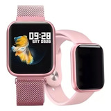 Relógio Smartwatch P70 Original Com Pulseira Extra Rosa