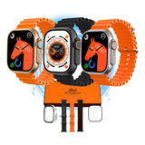 Relógio Smartwatch W69 Ultra Mini 45mm Series 9 Gps Nfc Caixa Preto Bisel Metal Desenho Da Pulseira Silicone Oceano E Alpina