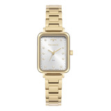 Relógio Technos Feminino Mini Dourado Gl32ak 1k Fundo Prata