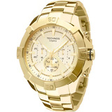 Relógio Technos Masculino Cronógrafo Js20ah 4x Original Cor Da Correia Dourado Cor Do Bisel Dourado Cor Do Fundo Bege