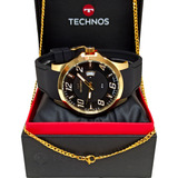 Relógio Technos Masculino Dourado Pulseira De Silicone