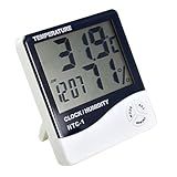 Relógio Tela LCD Digital Com Medidor Umidade Do Ar Temperatura E Alarme De Mesa Alternável Entre C E F