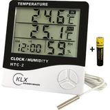 Relógio Temperatura Umidade Termo higrômetro Digital   K L X