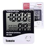 Relógio Termo Higrômetro Temperatura E Umidade PD003 Tomate