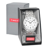Relógio Timex Indiglo Masculino Pulseira Elastica Tw2v40000 Cor Da Correia Prateado Cor Do Bisel Prateado Cor Do Fundo Branco