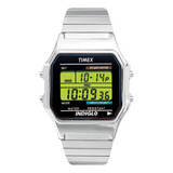 Relógio Timex Prata Masculino T78582 Cor Do Fundo Preto